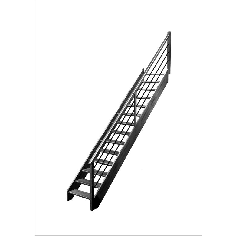 Escalier Aria droit rampe Régate tubes inox
