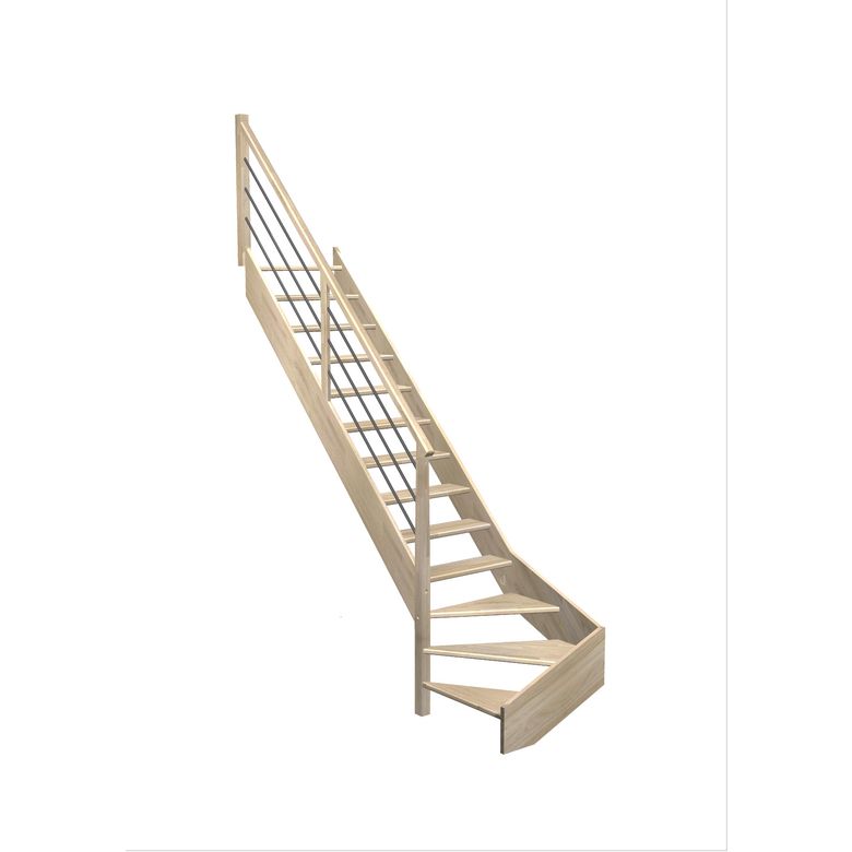 Escalier Aria quart tournant bas rampe Régate tubes inox