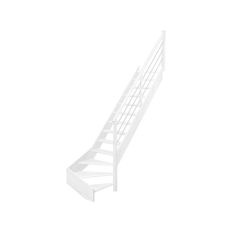 Escalier Aria quart tournant bas rampe Régate tubes acier