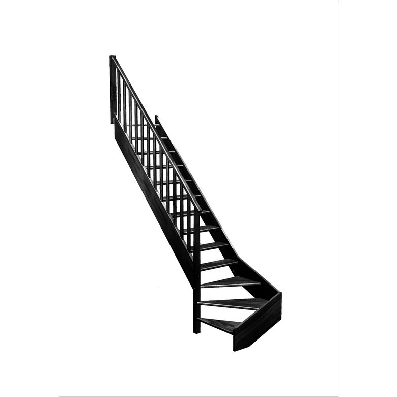 Escalier Aria quart tournant bas rampe Idéal