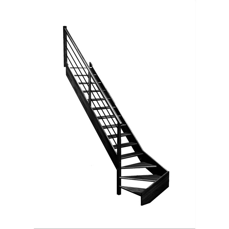 Escalier Aria quart tournant bas rampe Régate tubes inox