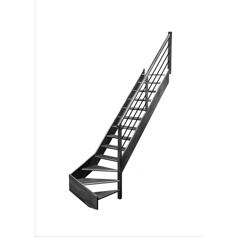 Escalier Aria quart tournant bas rampe Régate tubes acier