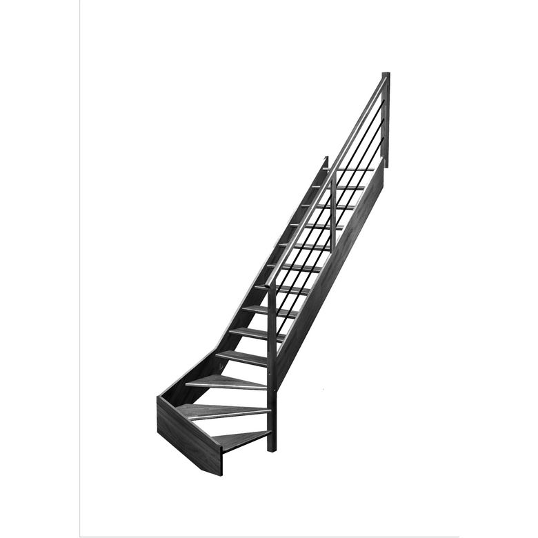Escalier Aria quart tournant bas rampe Régate tubes inox