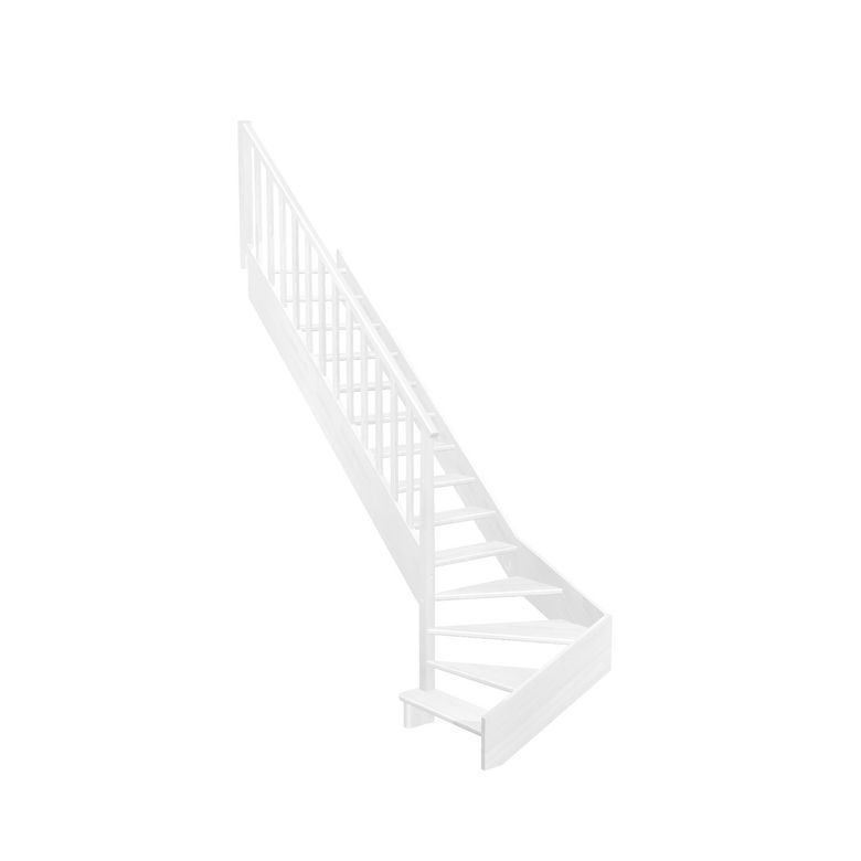Escalier Aria quart tournant bas marche débordante rampe Idéal