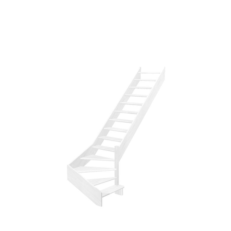 Escalier Aria quart tournant bas marche débordante sans rampe