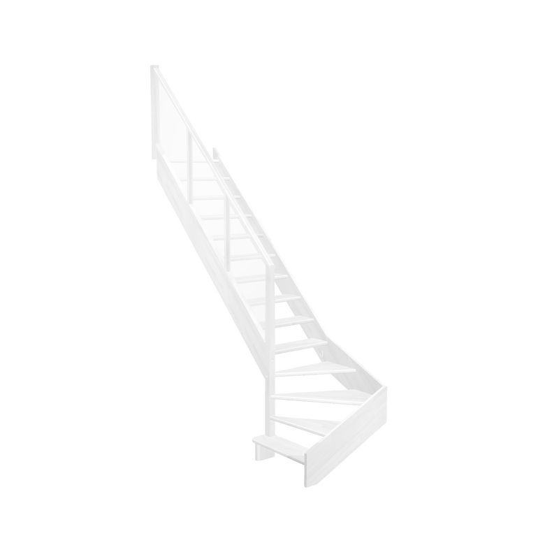 Escalier Aria quart tournant bas marche débordante rampe Emerence