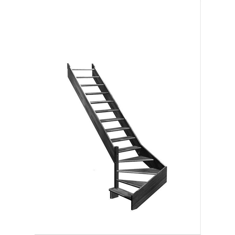 Escalier Aria quart tournant intermédiaire sans rampe