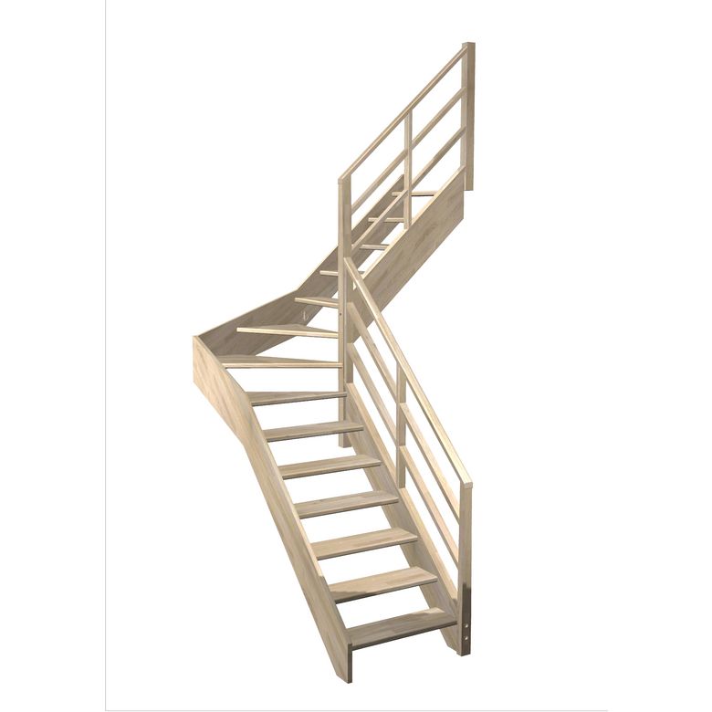 Escalier Aria quart tournant intermédiaire rampe Eden