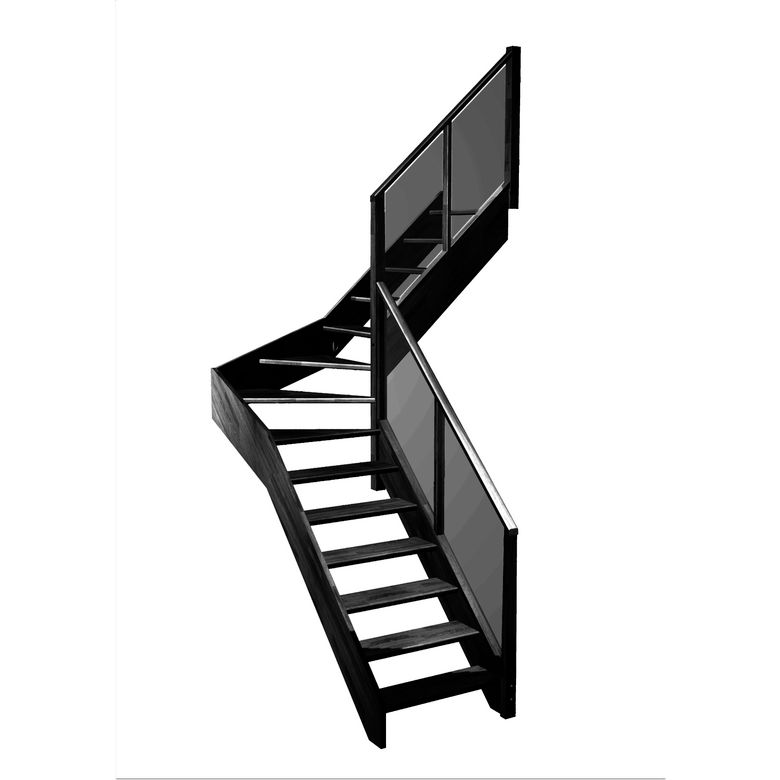 Escalier Aria quart tournant intermédiaire rampe Emerence