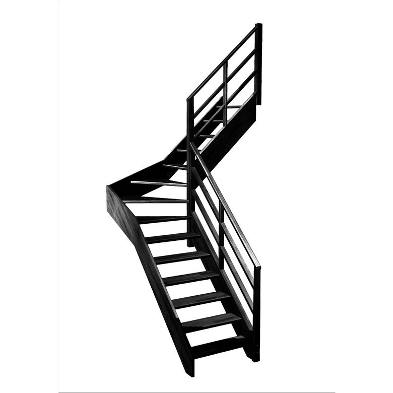 Escalier Aria quart tournant intermédiaire rampe Eden