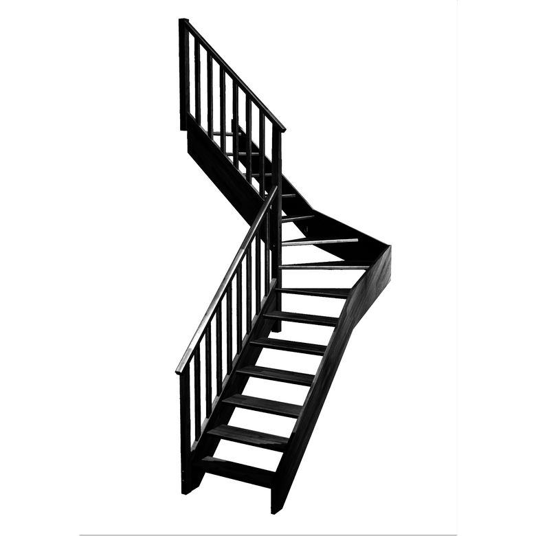 Escalier Aria quart tournant intermédiaire rampe Idéal