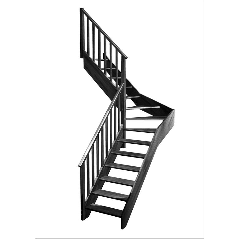 Escalier Aria quart tournant intermédiaire rampe Idéal