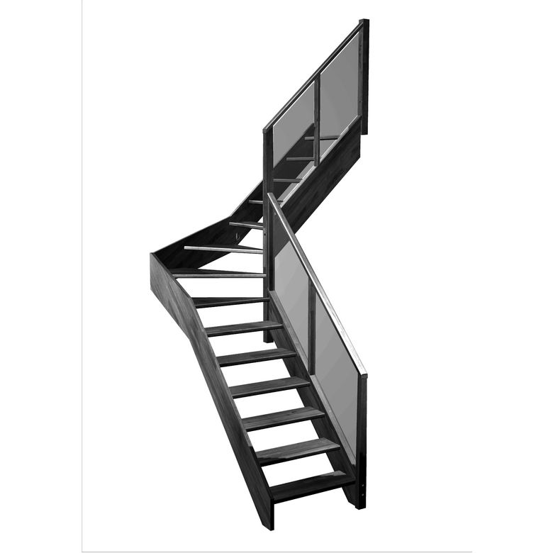 Escalier Aria quart tournant intermédiaire rampe Emerence