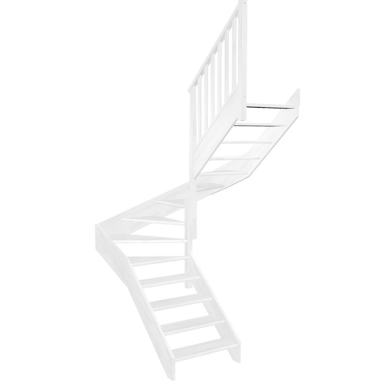 Escalier Aria double quart tournant intermédiaire rampe Idéal