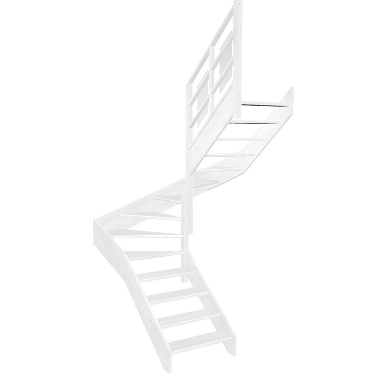 Escalier Aria double quart tournant intermédiaire rampe Eden