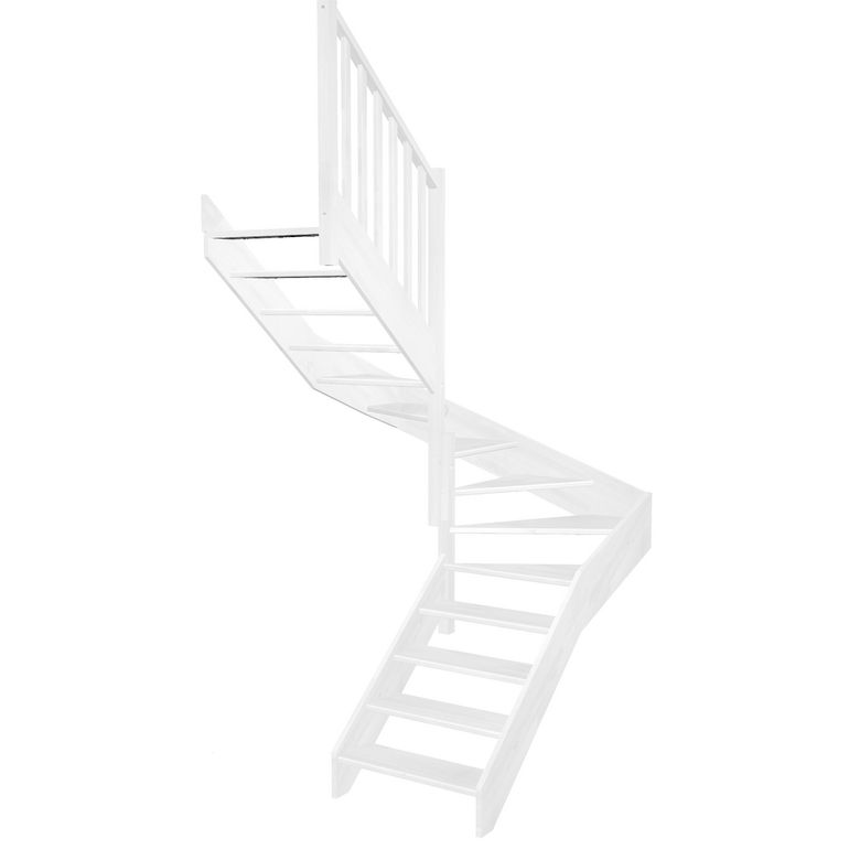 Escalier Aria double quart tournant intermédiaire sans rampe