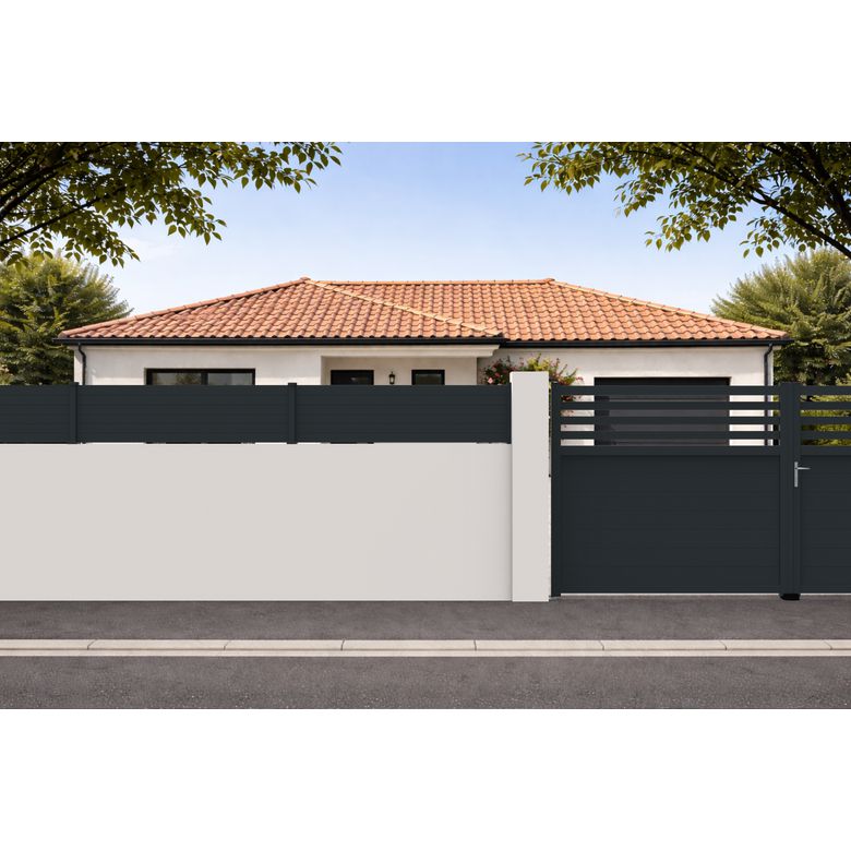 Pack 3 lames fines cloture VIANA gris-Lapeyre