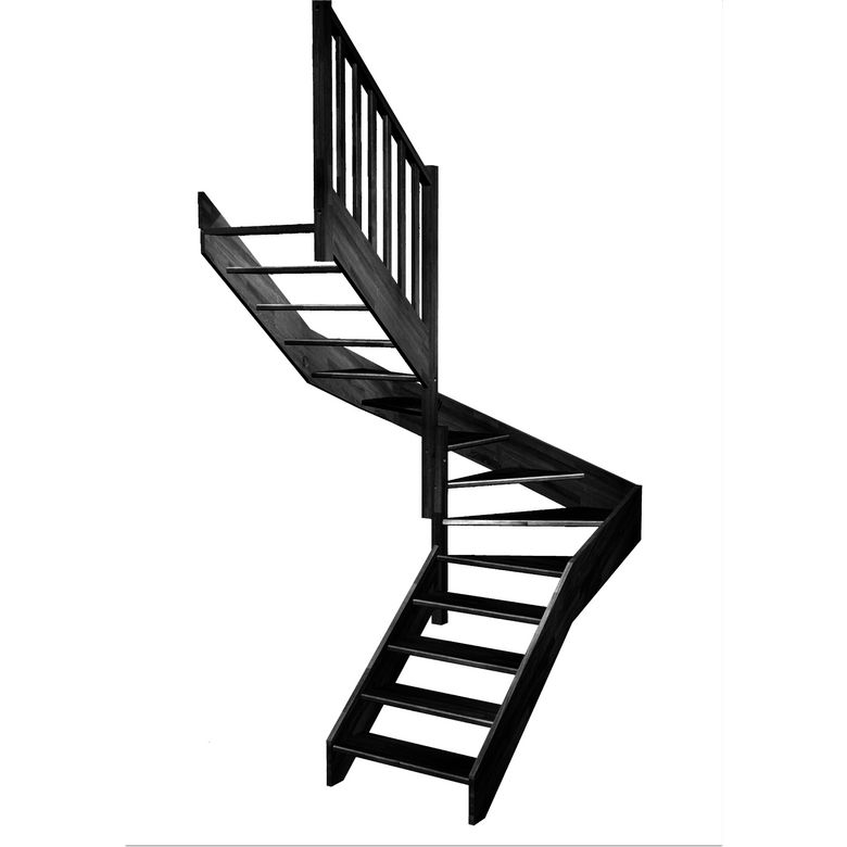 Escalier Aria double quart tournant intermédiaire sans rampe