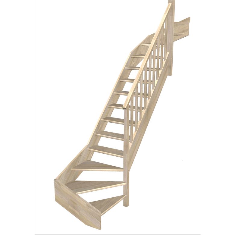 Escalier Aria double quart tournant haut & bas rampe Idéal