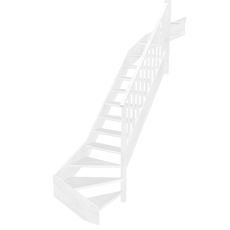 Escalier Aria double quart tournant haut & bas rampe Idéal