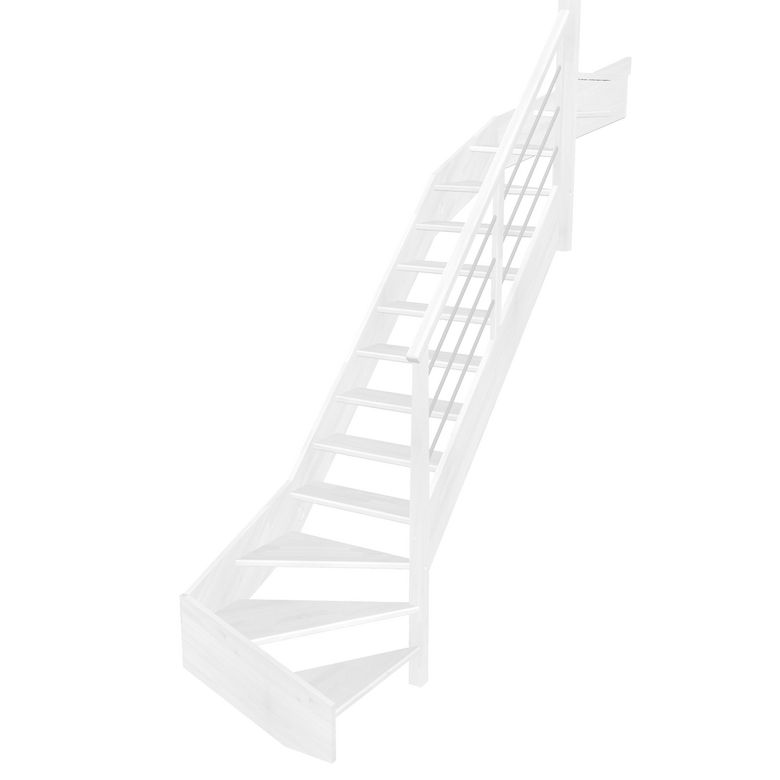 Escalier Aria double quart tournant haut & bas rampe Régate tubes inox