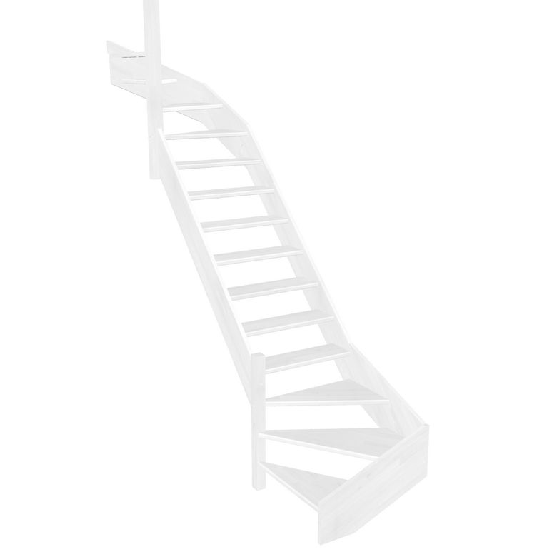Escalier Aria double quart tournant haut & bas sans rampe