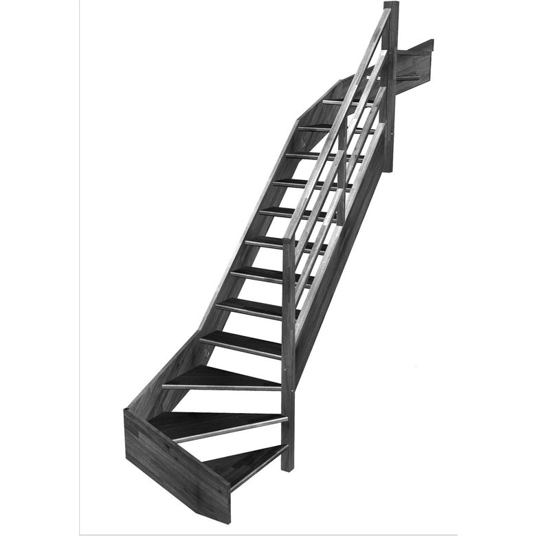 Escalier Aria double quart tournant haut & bas rampe Eden