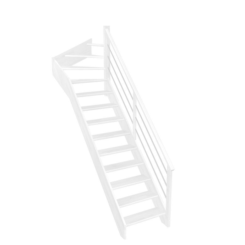 Escalier Aria quart tournant haut rampe Régate tubes acier