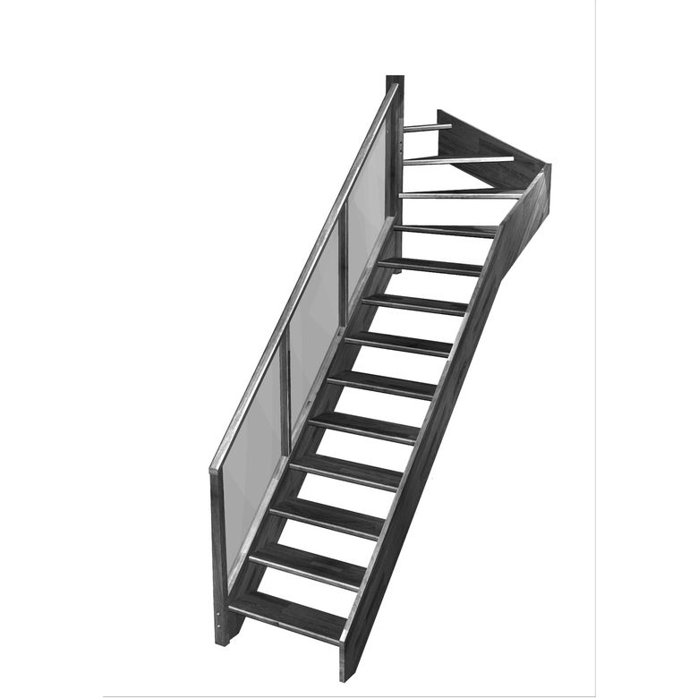 Escalier Aria quart tournant haut rampe Emerence