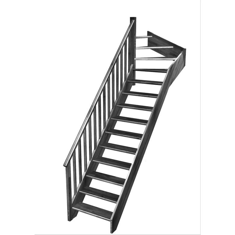 Escalier Aria quart tournant haut rampe Idéal