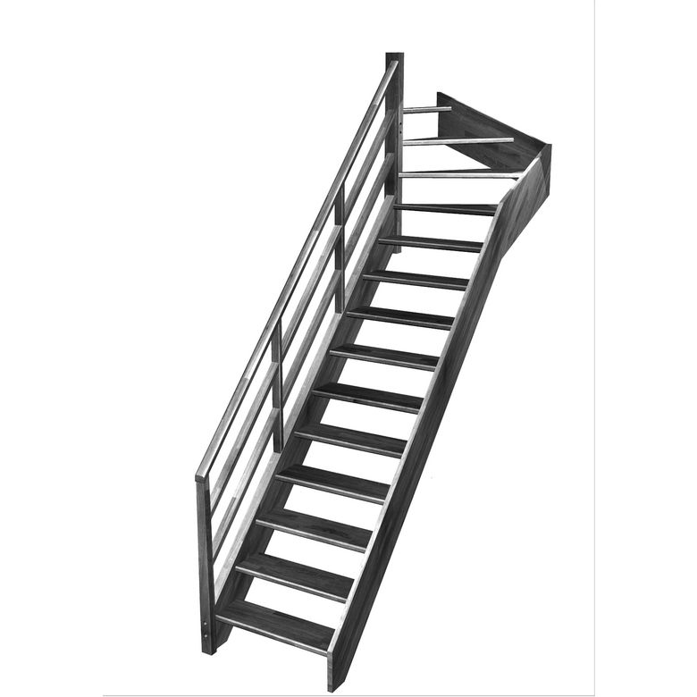 Escalier Aria quart tournant haut rampe Eden