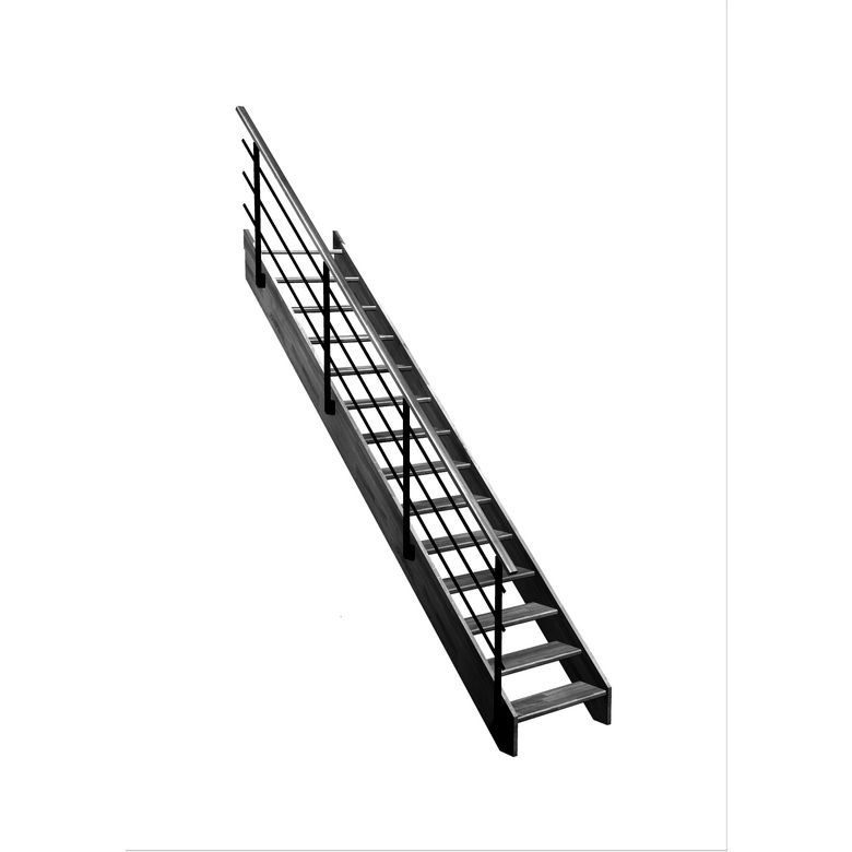 Escalier Aria quart tournant bas rampe Evan