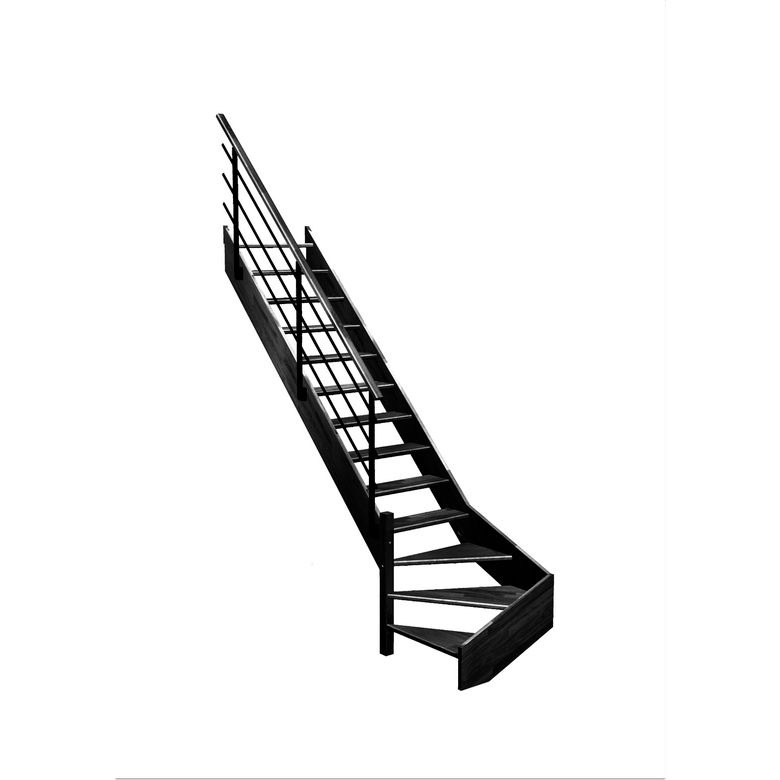 Escalier Aria quart tournant bas rampe Evan