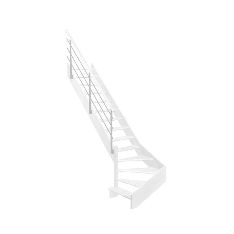 Escalier Aria quart tournant bas marche débordante rampe Evan