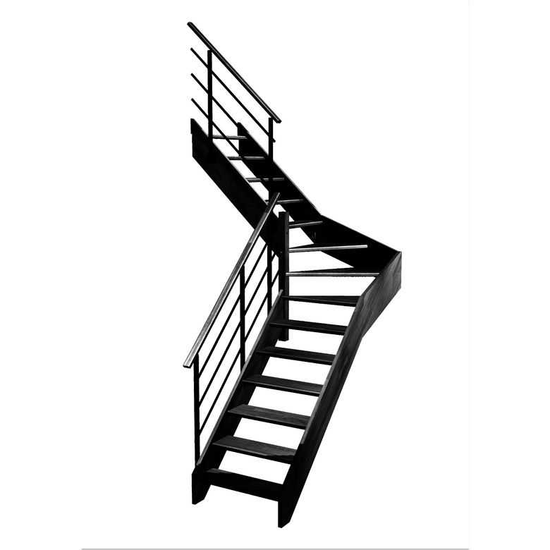 Escalier Aria quart tournant intermédiaire rampe Evan