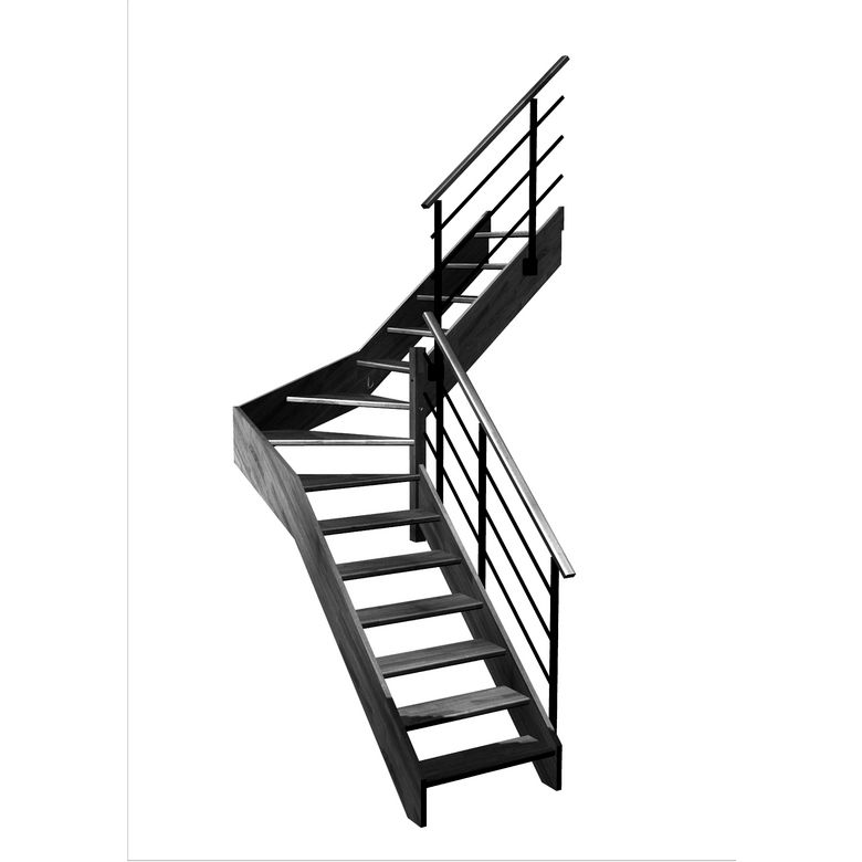 Escalier Aria quart tournant intermédiaire rampe Evan