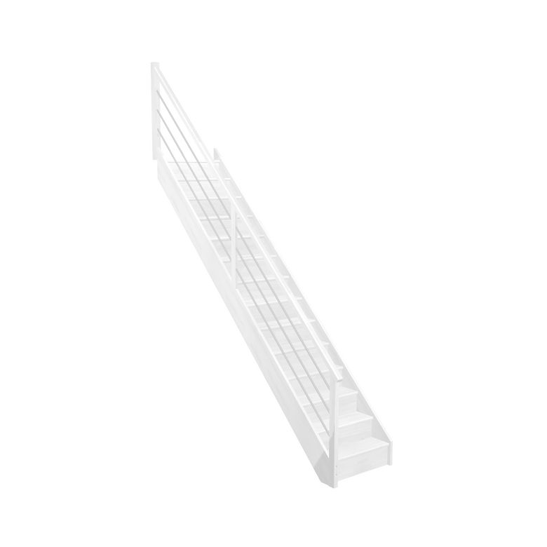 Escalier Faubourg droit rampe Régate tubes inox