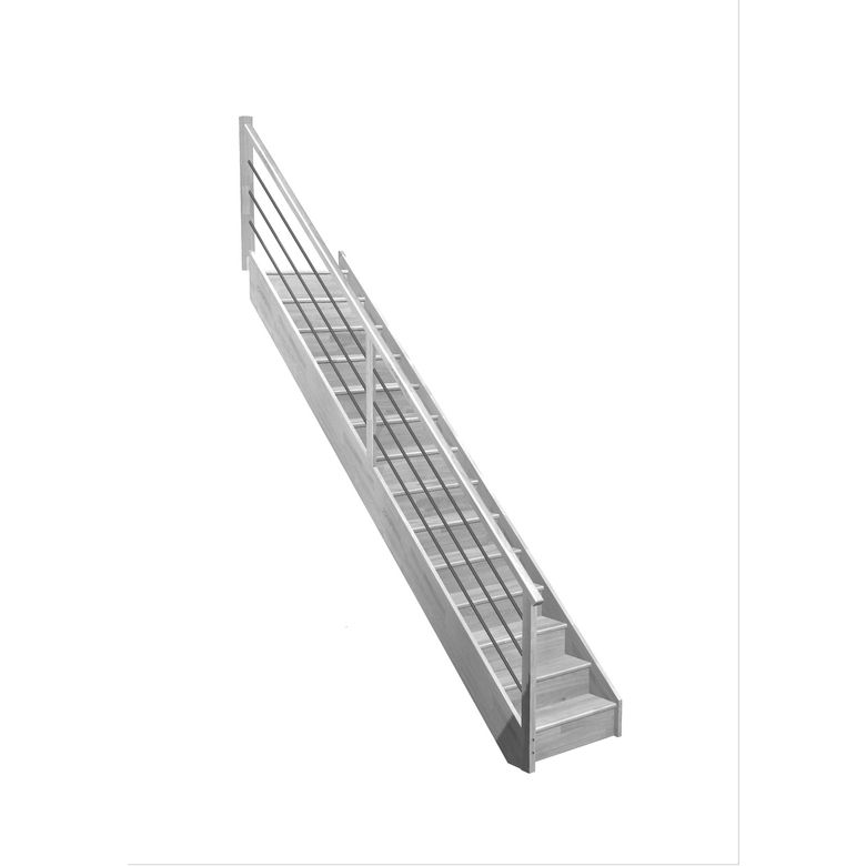Escalier Faubourg droit rampe Régate tubes inox