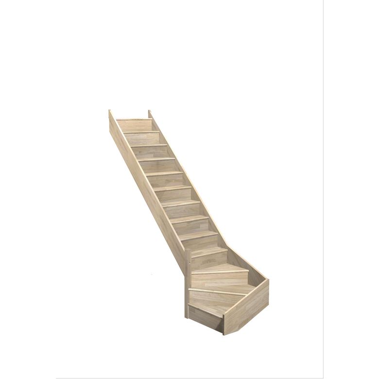 Escalier Faubourg quart tournant bas sans rampe