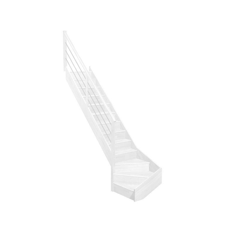 Escalier Faubourg quart tournant bas rampe Régate tubes inox