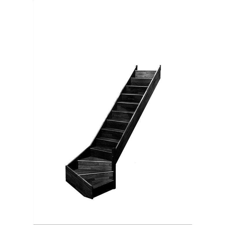 Escalier Faubourg quart tournant bas sans rampe