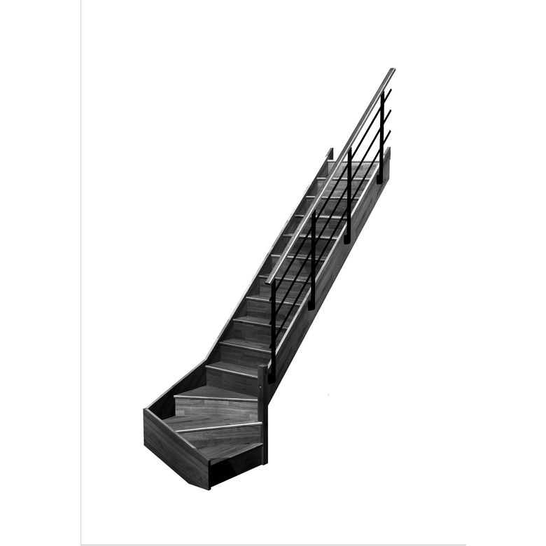 Escalier Faubourg quart tournant bas rampe Evan