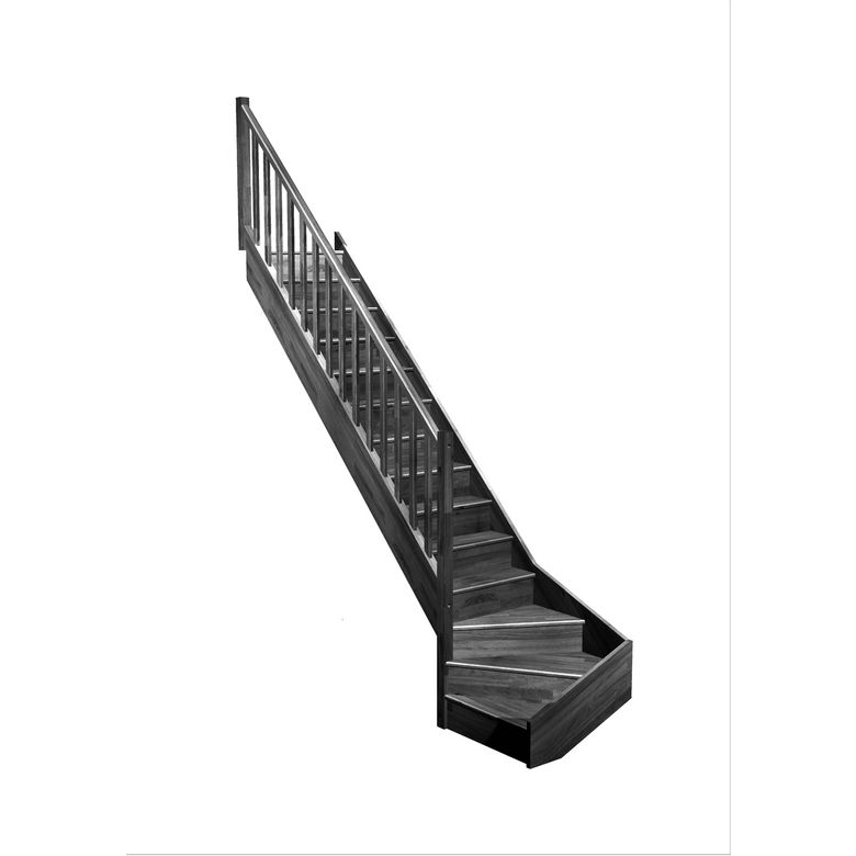 Escalier Faubourg quart tournant bas rampe Moulure