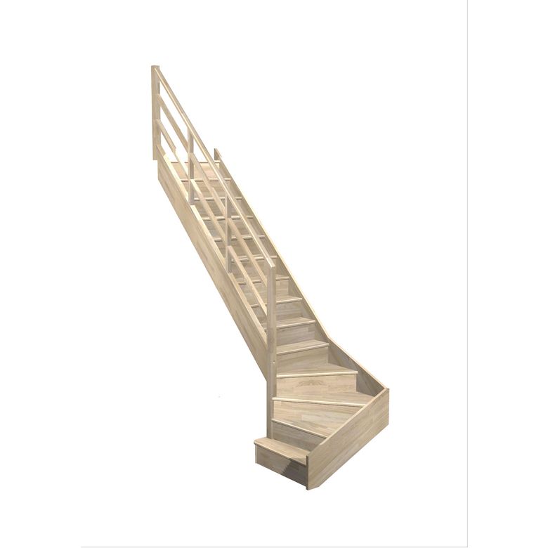 Escalier Faubourg quart tournant bas marche débordante rampe Eden