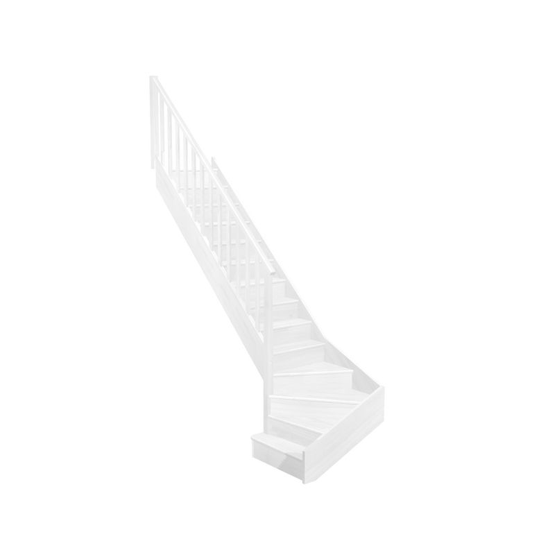 Escalier Faubourg quart tournant bas marche débordante rampe Idéal