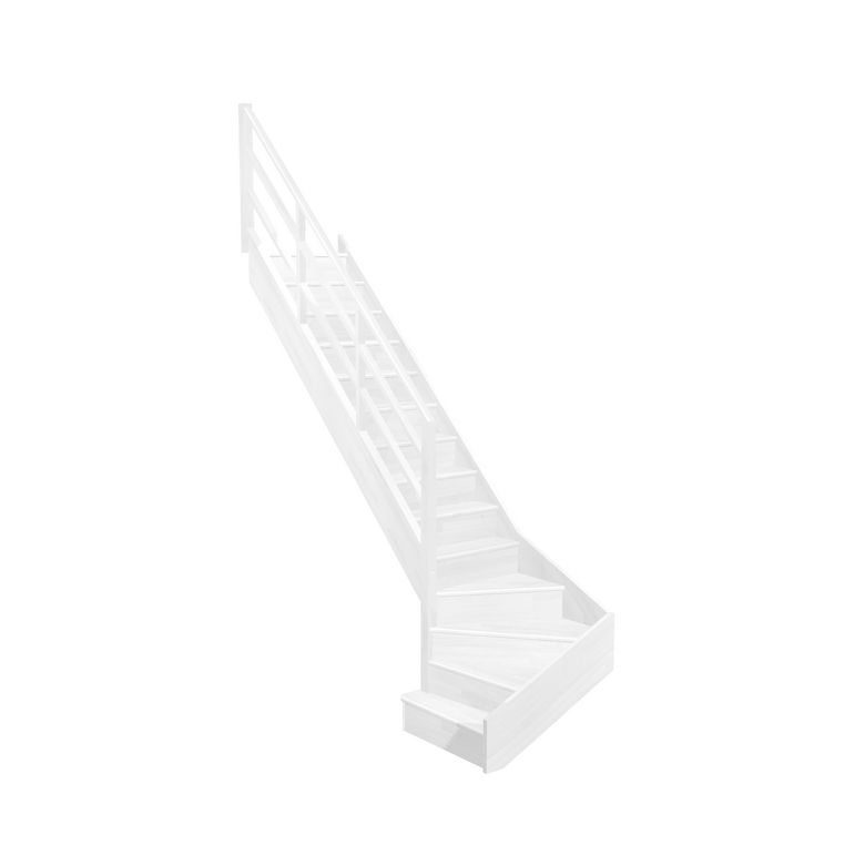 Escalier Faubourg quart tournant bas marche débordante rampe Eden