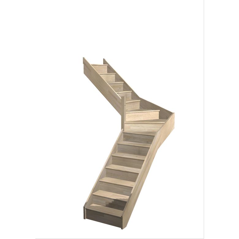 Escalier Faubourg quart tournant intermédiaire sans rampe
