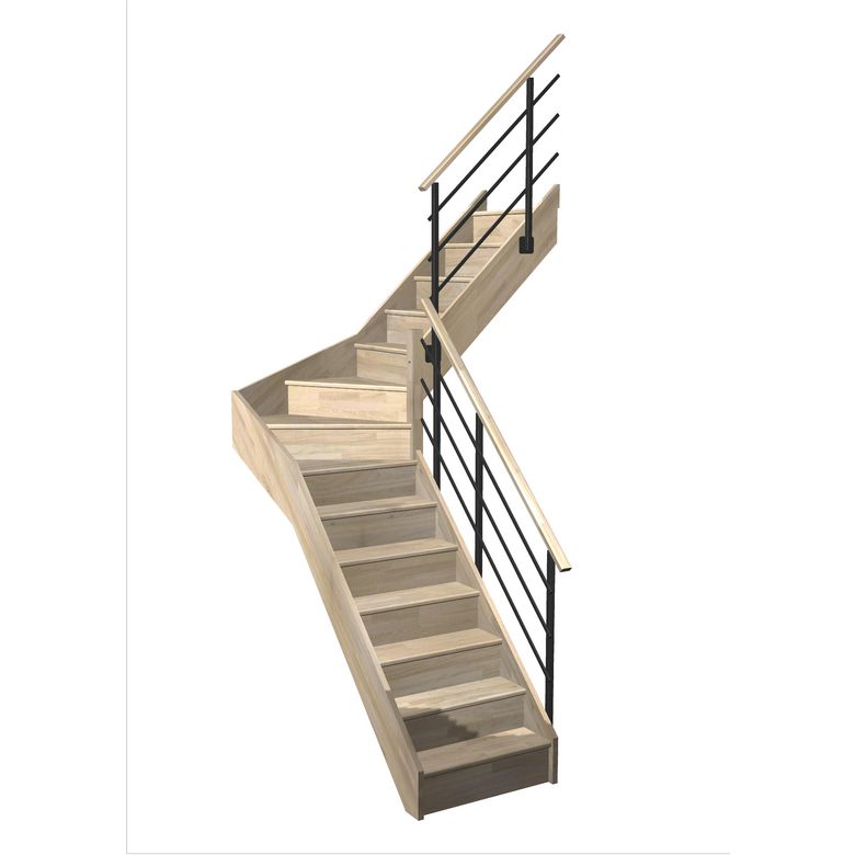 Escalier Faubourg quart tournant intermédiaire rampe Evan