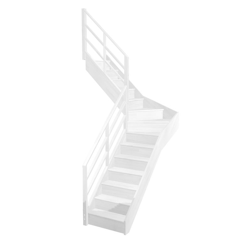 Escalier Faubourg quart tournant intermédiaire rampe Moulure