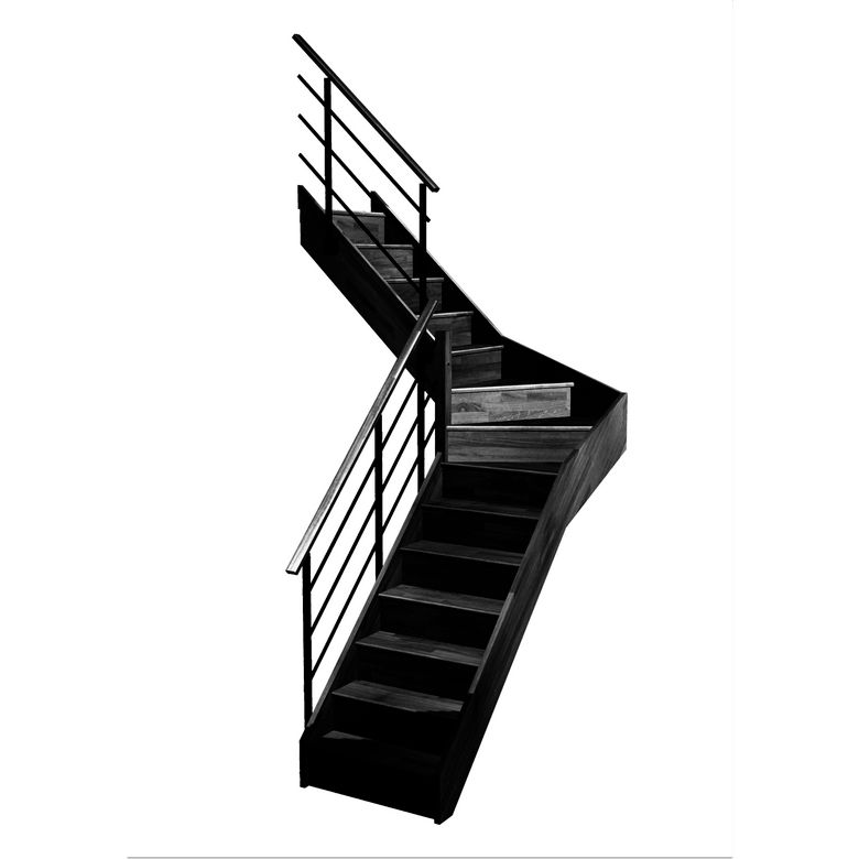 Escalier Faubourg quart tournant intermédiaire rampe Evan